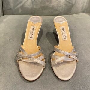 Jimmy Choo silver kitten mules 36 1/2